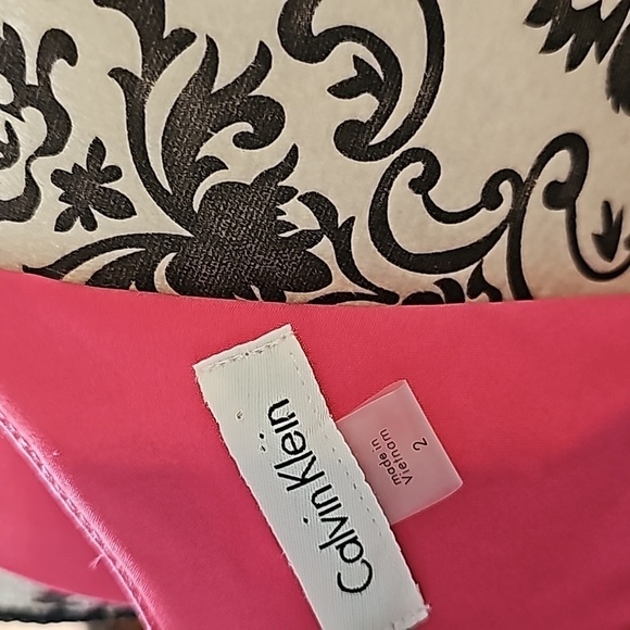 Calvin Klein faux wrap ruffle hem sz 2 pink dress Easter Spring - Picture 10 of 11